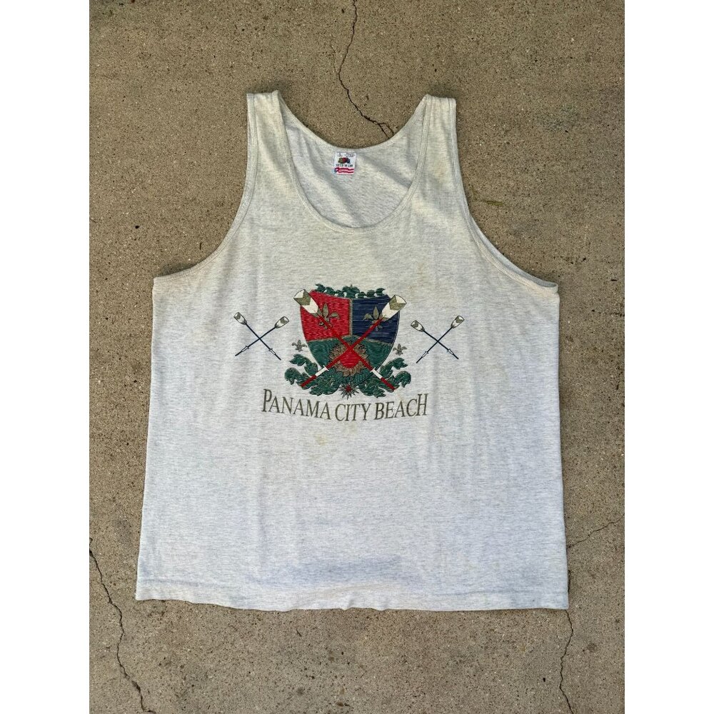 Vintage 90's Panama City Beach Single Stitch Graphic Tank Top Tee Size Large